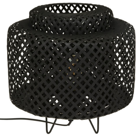 Lampe en bambou Liby noir Atmosphera