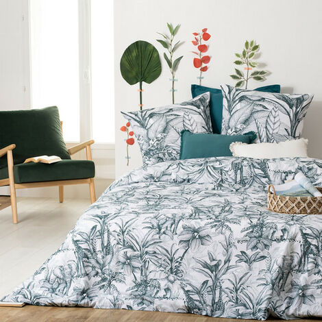 Parure de lit imprimés Jouy Tropik 240x220 Atmosphera
