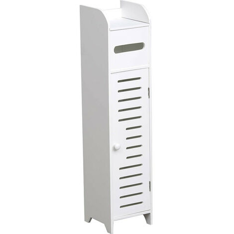 Meuble réserve et dérouleur WC 1 porte blanc (1/2)