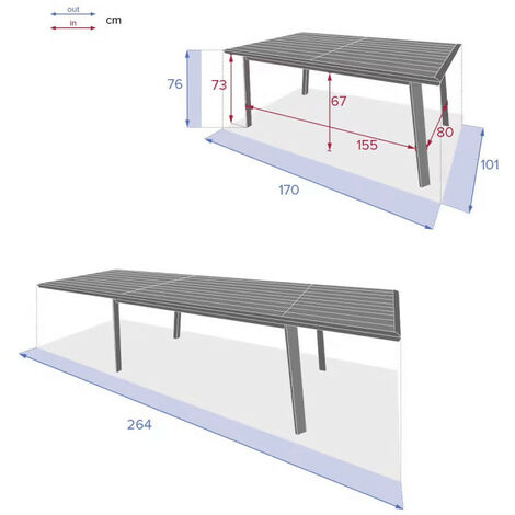 Table de jardin extensible Pavane lin & blanc 10 places en aluminium traité époxy - Hespéride