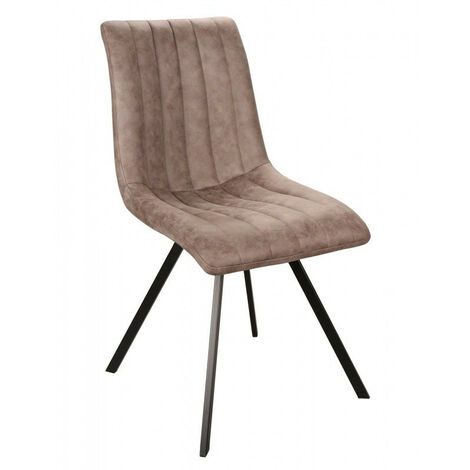Chaise simili taupe pieds métal noir Jack