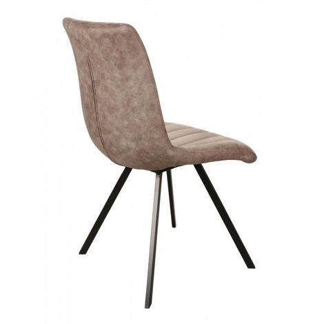 Chaise simili taupe pieds métal noir Jack