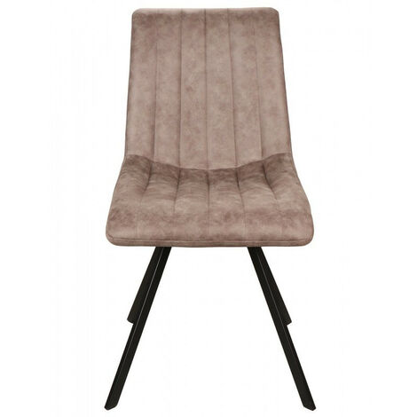 Chaise simili taupe pieds métal noir Jack