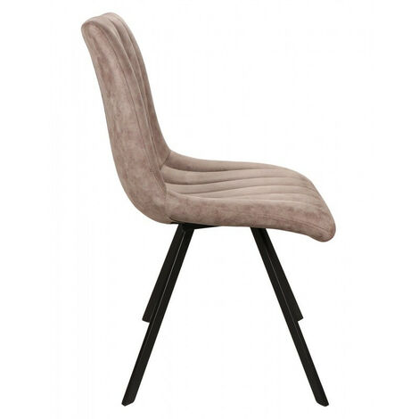 Chaise simili taupe pieds métal noir Jack