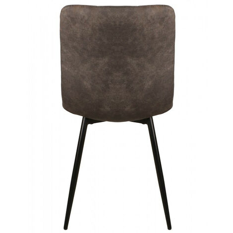 Chaise simili gris pieds métal noir PR102