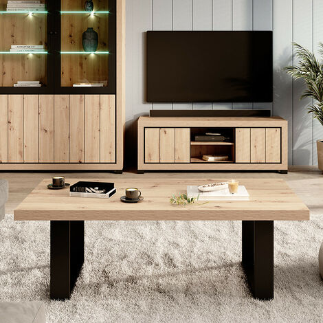 Table basse 135 cm pieds métal Eden