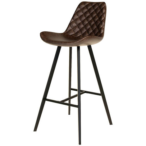 Tabouret de bar Palmas PU brun foncé (1/5)