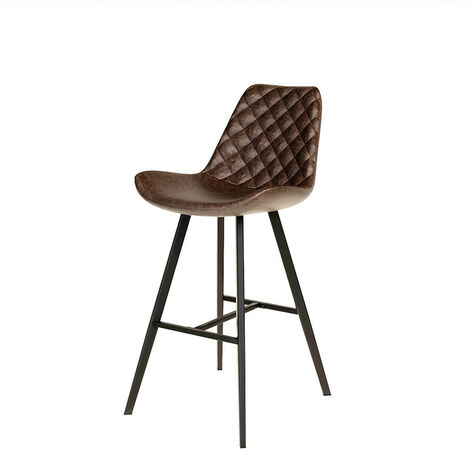 Tabouret de bar bas Alicante PU brun foncé (1/5)