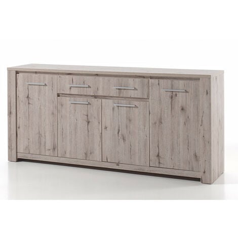 Buffet 4 portes 1 tiroir coloris bois clair Warschau