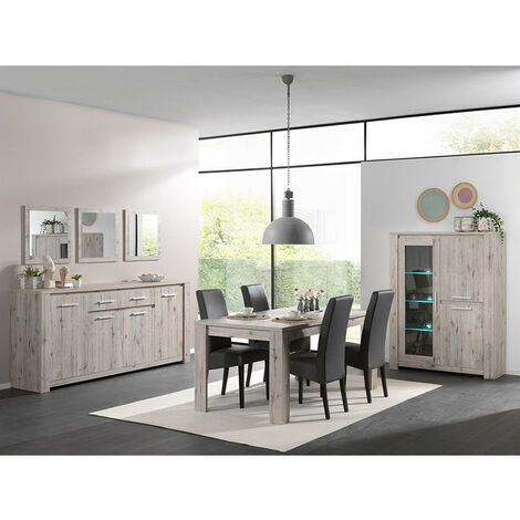 Buffet 4 portes 1 tiroir coloris bois clair Warschau