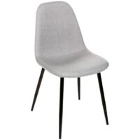 Atmosphera – Chaise en tissu polyester gris – Pieds en métal – Hauteur 86 cm – Confort optimal pour salle à manger moderne