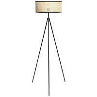 Lampadaire trépied Yuca abat-jour cannage Ostaria