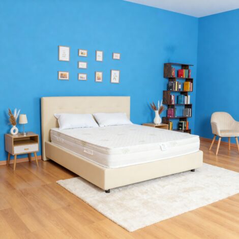 Materasso Matrimoniale TOP AIR 180x190 Alto 25 cm Detraibile con 7 zone differenziate Rivestimento Aloe Vera cuscini in omaggio traspirante anti acaro made in Italy