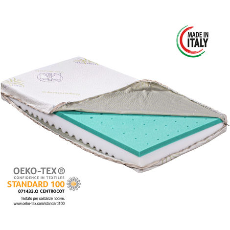 Materasso per culla lettino ALOE DREAM antisoffoco misura 60x125 cm alto 12  cm con rivestimento sfoderabile