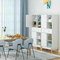 Homfa commode buffet armoire debout armoire latérale buffet bibliothèque bois blanc