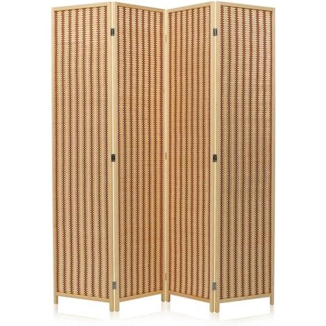 Makika Trennwand / Raumteiler aus Holz / Bambus Faltbar Natur Braun