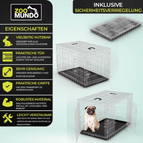zoomundo Faltbarer Tierkäfig / Transportbox - Größe XXL - BLACK EDITION