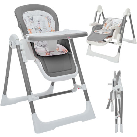 Baby Vivo 3in1 Kinderhochstuhl / Babywippe höhenverstellbar für Kinder - Lulu in Grau