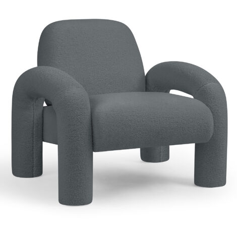 Makika Loungesessel Einzelsofa Lia aus Bouclé in Grau