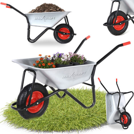 MAXCRAFT Schubkarre / Bauschubkarre Luftbereifung 250 kg 100 L - Schwarz (1/5)