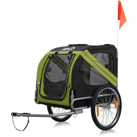 zoomundo Hundeanhänger Fahrradanhänger für Hunde - in Grün/Schwarz - Silver Frame (1/5)