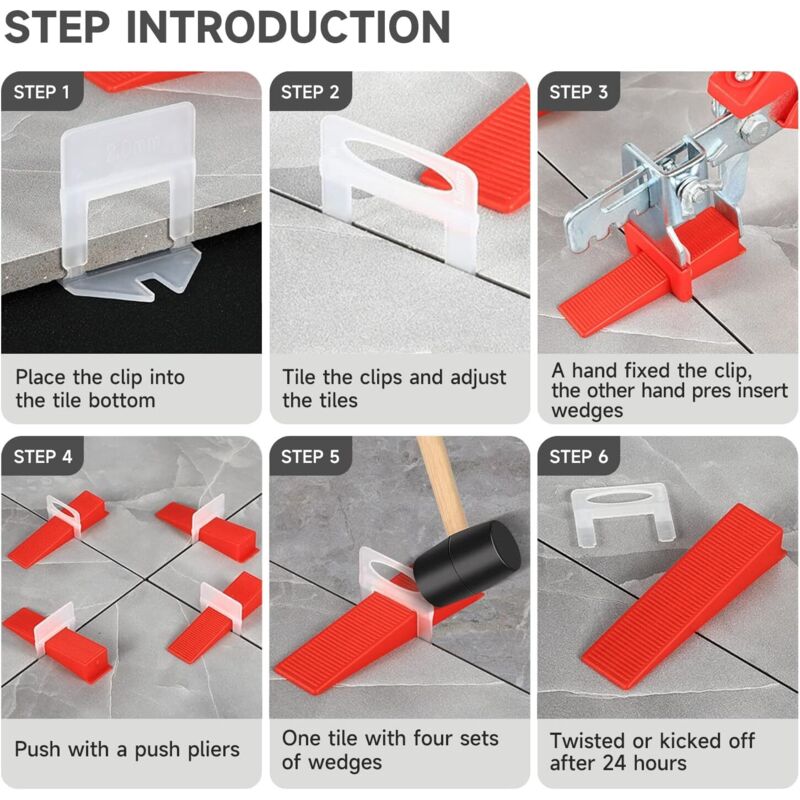 Nivellement Carrelage Leroy Merlin Systu00e8me De Nivellement De Carrelage - Lot De 200 Clips D'espacement Pour Kits D'installation De Nivellement Pour Carrelage