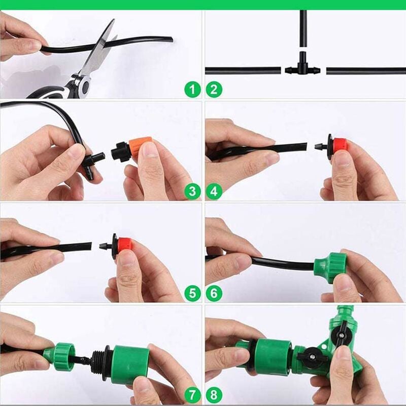 Kit D'irrigation Goutte À Goutte, 30m Réglable Goutte À Goutte Kits D'irrigation Système De Brumisation D'arrosage Diy Kit Arrosage Automatique Pour Jardin Serre MINKUROW 4