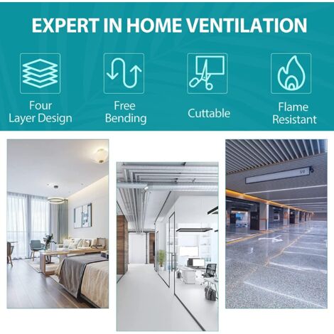 Gaine Ventilation En Aluminium, Tuyau D'evacuation En Aluminium Pour Hotte Aspirantescheuse Tuyau Devacuation Flexible Avec 2 Colliers De Serrage E