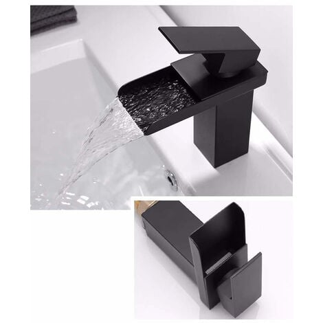 Robinet De Salle De Bain Cascade Noir – Robinet D'évier De