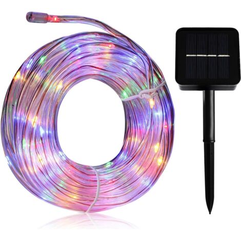 Minkurow – Guirlande solaire 100 LED 12M – Étanche P65 – 8 modes d'éclairage – Décoration Noël mariage jardin