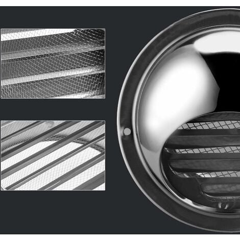 Grille de ventilation réglable en fonte pour air chaud - Ø extérieur 150 mm  - Ø encastrement 135 mm - Noir
