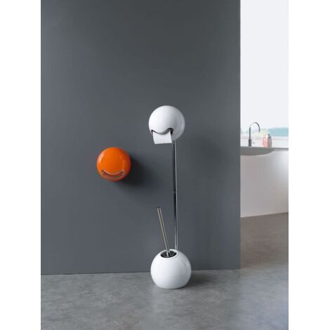 Garniture WC Ronde Savona - Support Mural (Coller Ou Visser), 2 Têtes De Brosse - Plastique Blanc - Bremermann - 10