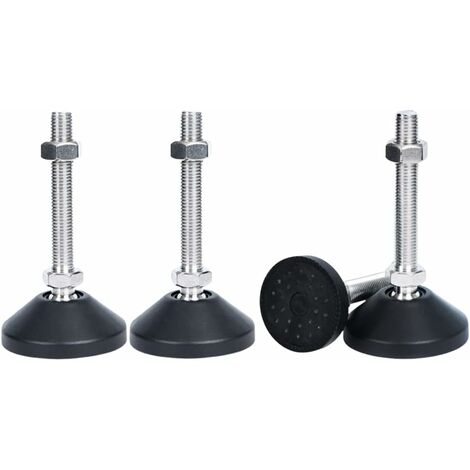 Minkurow – Pieds réglables en nylon renforcé – Lot de 4 – Hauteur ajustable M8x50 – Patins antidérapants pour stabilité – Idéal pour meubles divers