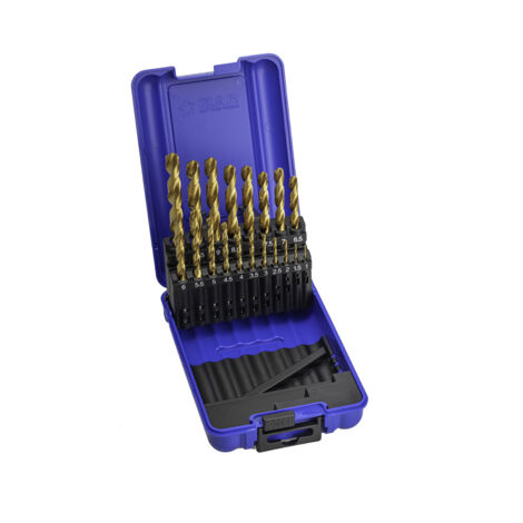Juego Brocas DIN338 19-Uds. - 1466 - 1-10X0,50 HSS+TIN (1010) - TIN IZAR (1/4)