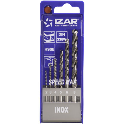 Juego Brocas DIN338 6-Uds. - 1462 - 2-3-4-5-6-8 HSSe Inox (1020) IZAR (1/3)