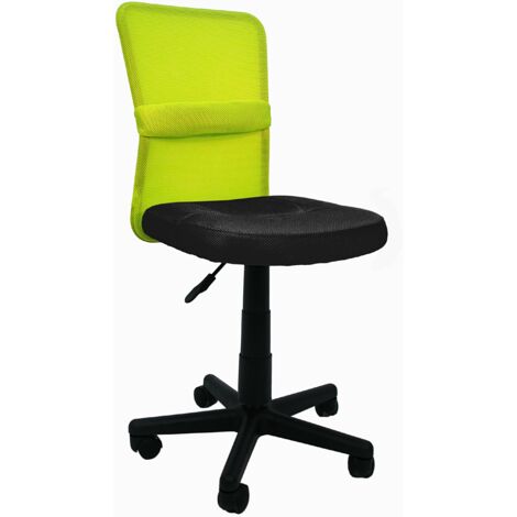 Silla de estudio infantil/juvenil modelo MojÃ¡car en color negro y verde