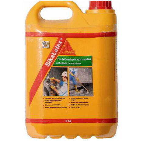 SikaLatex, Emulsion adhesiva para mortero o lechada de cemento, 5kg, Blanco