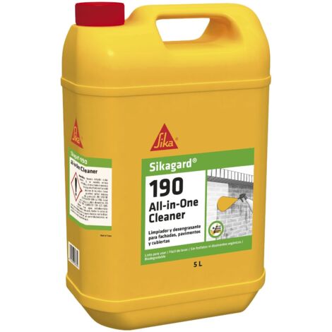 Sikagard - 190 All in One Cleaner, Limpiador y desengrasante para fachadas y pavimentos, 5L, Azul