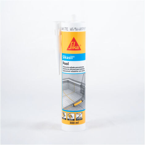 Sikasil Pool, Sellante silicona neutra para sellados en piscinas, Blanco, 300ml