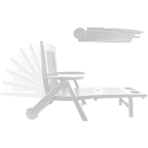 Ipae Progarden – Tumbona plegable con ruedas – Polipropileno blanco – Medidas 72 x 195 x 101 cm – Peso 13,4 kg para uso doméstico (1/5)