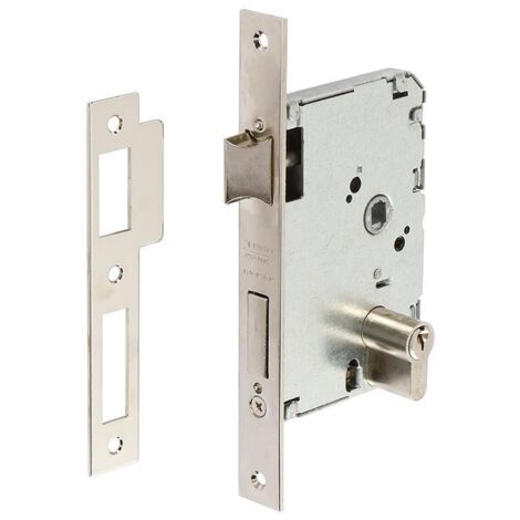 cerradura embutir tesa 2010p/60/hn dist-47, ent-60, c/recto, niquelada