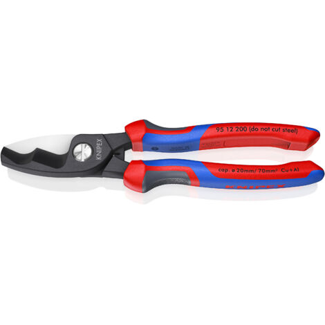 KNIPEX 95 12 200 Tijeras cortacables con filo de corte doble con mangos confort Barnizados 200 mm