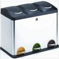 Cubo de Basura con Pedal, 37 litros, Cubo Reciclaje, Cubo de Basura  Orgánico Cocina, 1 unidad, Piezas Extraíbles, Limpieza Fácil