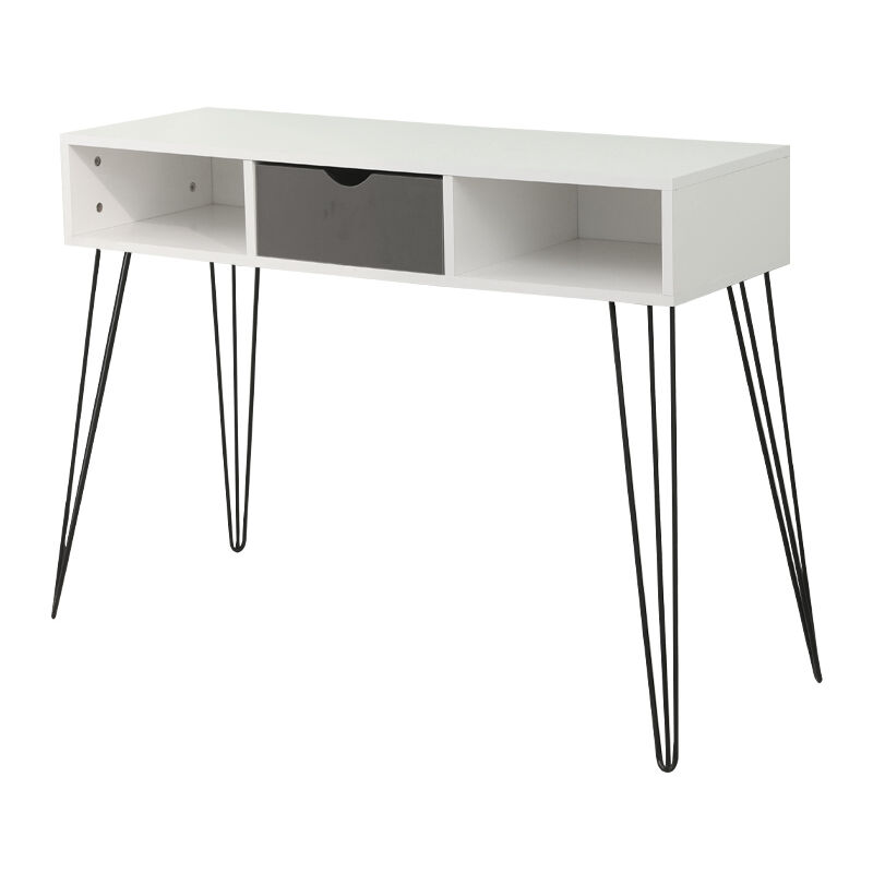 Mesa de escritorio para ordenador con cajones 100x35x75cm negro + blanco