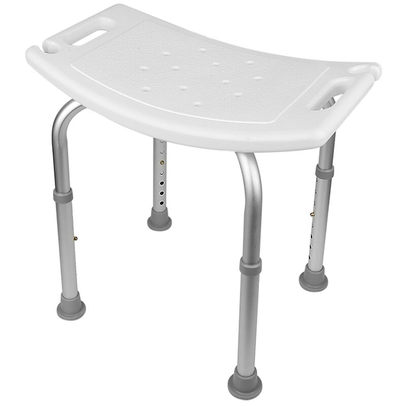 Silla de ducha,Asiento de ducha,Taburete de baño regulable,Banqueta de aluminio,Taburete de ducha rectangular,banqueta para ducha, 51*39*60.5cm blanco