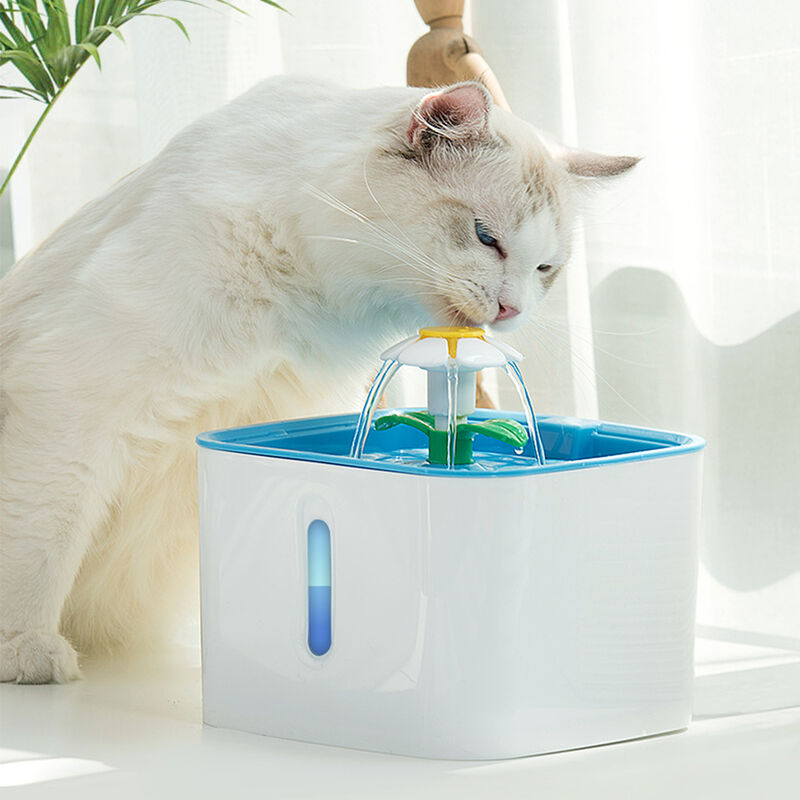 BATHRINS®Gato Fuente de agua para perros 2.5L Gran Capacidad Dispensador de agua silencioso para gatos con LED luminoso y filtro reemplazable