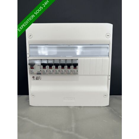 Legrand – Tableau électrique 1 rangée 13 modules – Différentiel 63A type A – Disjoncteurs 10A, 16A, 20A, 32A – Pré-câblé – ID63A