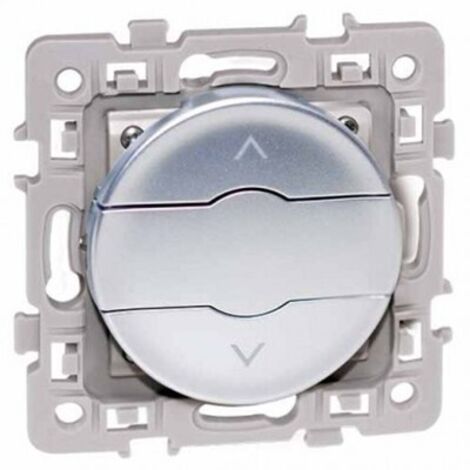 Interrupteur 3 positions pour volets roulants - Stop/Montée/Descente - SQUARE Couleur Silver