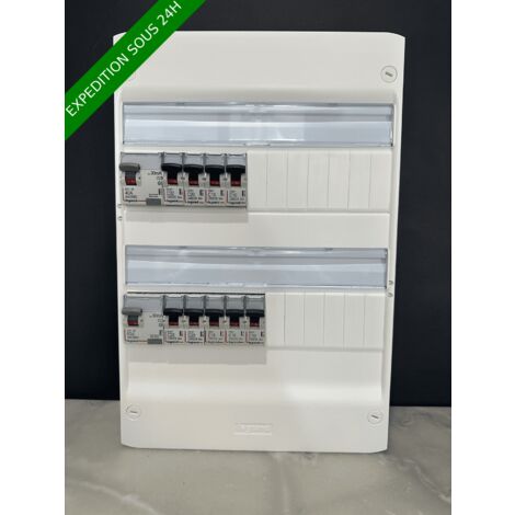 Legrand – Tableau électrique 2 rangées 13 modules – Différentiel 40A type A – Disjoncteurs 10A/16A/20A/32A – Pré-câblé avec peignes – 1ID401ID63