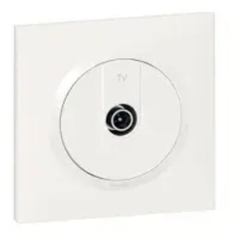 Prise TV étoile blindée dooxie livrée avec plaque carrée blanche COMPLET